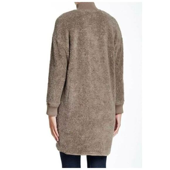 Plenty by Tracy Reese Taupe Sherpa Wool Blend Mohair Jacket Coat Sz P/S - Picture 12 of 16